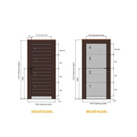 Alutech 1000x2120 RAL8017 S bordás Thermo oldalajtó