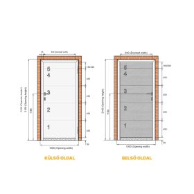 Alutech 1000x2100 RAL9016 L bordás oldalajtó