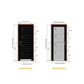 Alutech 900x2150 RAL9005 L bordás oldalajtó