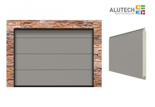 Alutech 3000x2125 RAL9007 L bordás Prestige szekcionált garázskapu