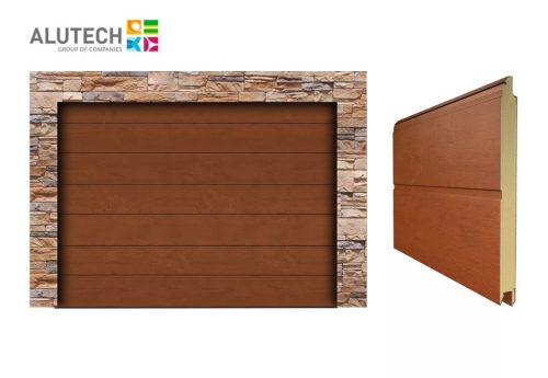 Alutech 2750x2125 Golden oak M bordás Trend szekcionált garázskapu
