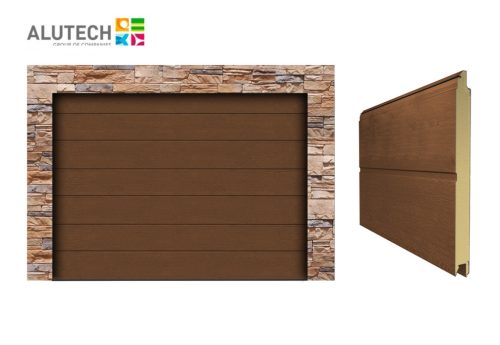 Alutech 4000x2700 Dark oak M bordás Trend szekcionált garázskapu