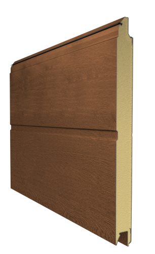 Alutech 4000x2700 Dark oak M bordás Trend szekcionált garázskapu