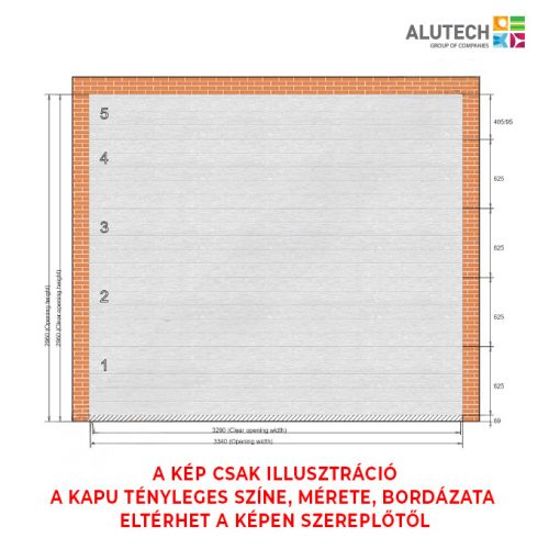 Alutech 6000x6000 RAL9016 S bordás ProTrend szekcionált ipari kapu