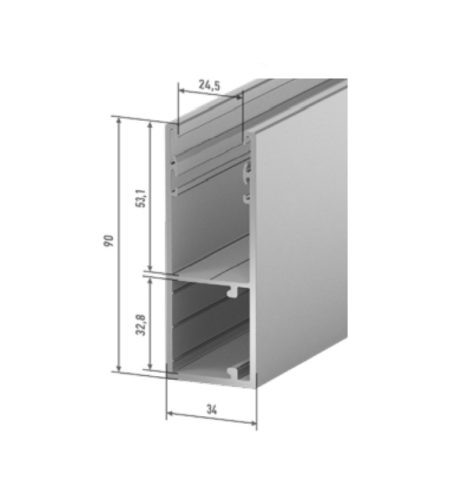 Alutech GR90x34IE fényes antracit vezetősín (213-as színkód)