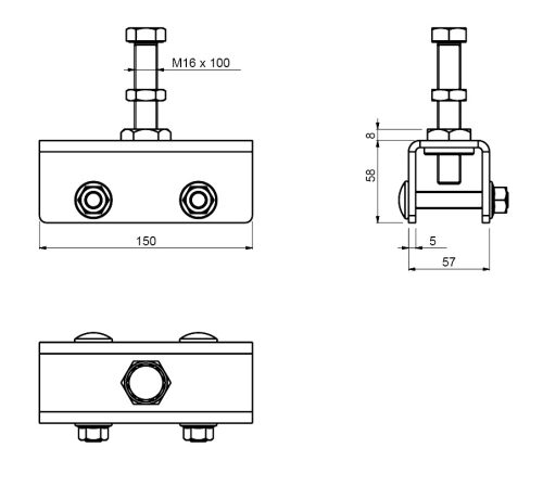 Cais AD 150 felső állítható sín rögzítő függőkapukhoz