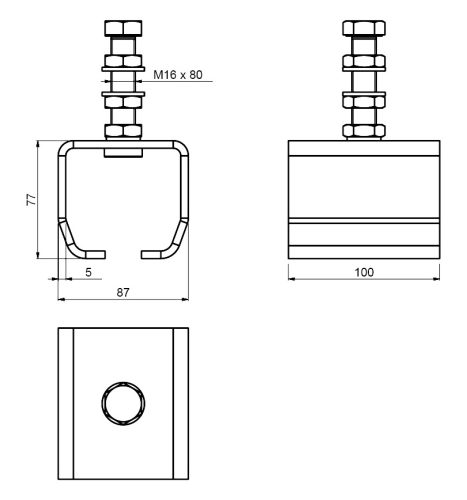 Cais DC70 állítható C-sín konzol függőkapukhoz