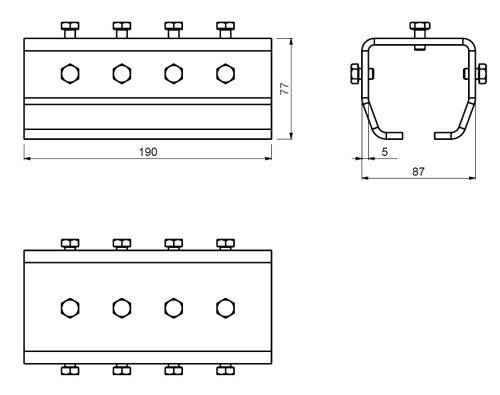 Cais DF 190 C vezetősín összekötő elem