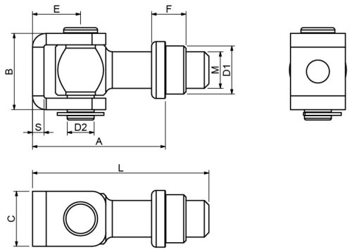 Cais H20 állítható zsanér anyával, hegesztett, acél oszlophoz