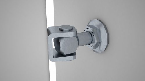 Cais HN18 állítható zsanér anyával, alátétettel, hegesztett, acél oszlophoz