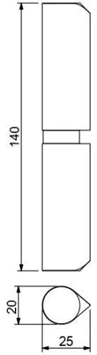Cais HTW140 hegeszthető 140 mm-es hosszú pánt