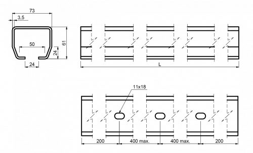 CAIS FERO SBE 02 acál úszókapu vasalat szett 4 méteres kapunyílásig