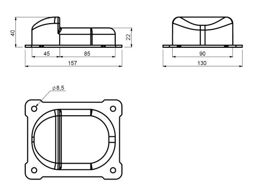 Cais Limit M ütköző, betonba ágyazott szárnyaskapuhoz