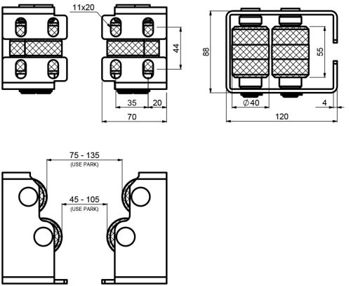 Cais Paddock 4 felső fogadó görgővel