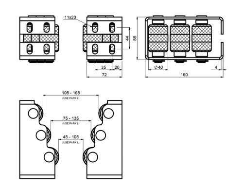 Cais Paddock 6 felső fogadó görgővel