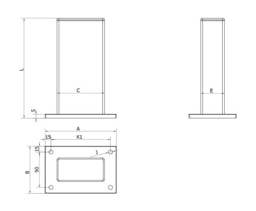 Cais Park L350 350 mm-es oszlop végütköző konzolokhoz