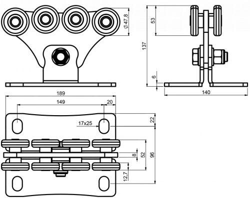 CAIS Speed SE S-es méretű 8 csapágyas görgőcsoport