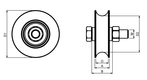 Cais WO824 görgő egy csapággyal O-profil