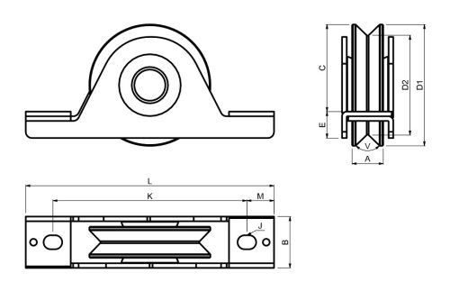 Cais WSV 1020 süllyesztett görgő V-profil