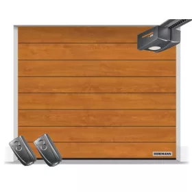   Hörmann 2500x2125, Golden Oak, Decocolor, M bordás, ProLift 600 motor, FS10 K rövid sínnel