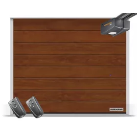   Hörmann 2500x2250, Dark Oak, DecoColor, M bordás, ProLift 600 motor, FS10 M közepes sínnel