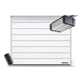   Hörmann szekcionált garázskapu 5000x2125 - SupraMatic E4 meghajtással - M bordás Woodgrain RAL 9016