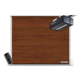   Hörmann szekcionált garázskapu 2375x2000 - ProMatic 4 meghajtással - M bordás DecoColor Dark Oak