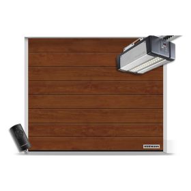   Hörmann szekcionált garázskapu 5000x2250 - SupraMatic E4 meghajtással - M bordás DecoColor Dark Oak