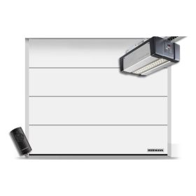   Hörmann szekcionált garázskapu 2500x2250 - SupraMatic E4 meghajtással - L bordás Planar CH 9016 Matt Deluxe
