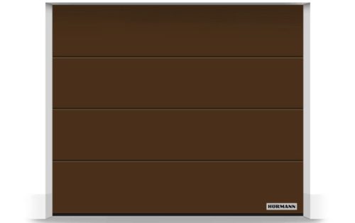 Hörmann szekcionált garázskapu - kézi / motoros működtetéssel - L bordás Sima felülettel - RAL8028 színben