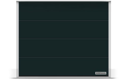 Hörmann szekcionált garázskapu - kézi / motoros működtetéssel - L bordás Sima felülettel - RAL9005 színben