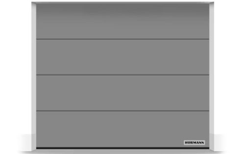 Hörmann szekcionált garázskapu - kézi / motoros működtetéssel - L bordás Sima felülettel - RAL9007 színben