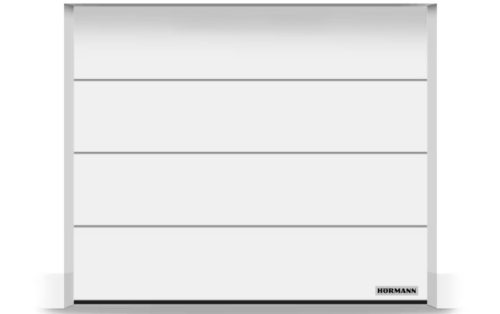 Hörmann szekcionált garázskapu - kézi / motoros működtetéssel - L bordás Sima felülettel - RAL9016 színben
