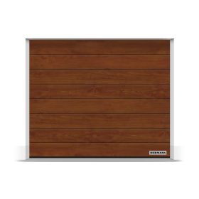   Hörmann szekcionált garázskapu - kézi / motoros működtetéssel - Decocolor felülettel - Sötéttölgy színben