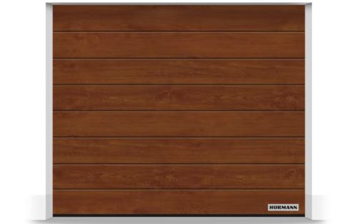 Hörmann szekcionált garázskapu - kézi / motoros működtetéssel - Decocolor felülettel - Sötéttölgy színben