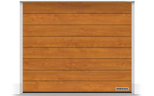 Hörmann szekcionált garázskapu - kézi / motoros működtetéssel - Decocolor felülettel - Aranytölgy színben