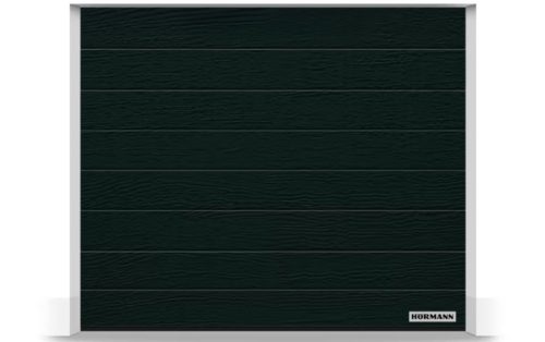 Hörmann szekcionált garázskapu - kézi / motoros működtetéssel - Faerezetes felülettel - RAL9005 színben