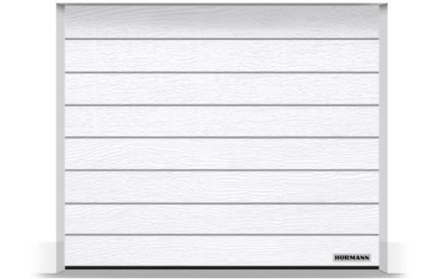 Hörmann szekcionált garázskapu - kézi / motoros működtetéssel - Faerezetes felülettel - RAL9016 színben