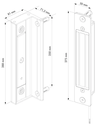 Locinox B-MAG süllyesztett mágneszár (RAL9005 mélyfekete)