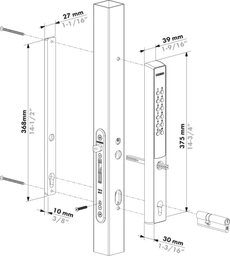 Locinox VERA-40-GSZ-1 elemmel működő kódzár zárbetétekhez (ezüst)